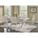 Turino 7 Piece Dining Set in White Wood & Beige Fabric